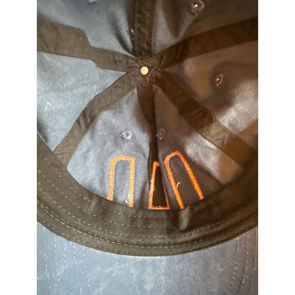 Blue Baseball Cap With Embroidered "DAD" In Orange Letters Adjustable Hat - Picture 5 of 5